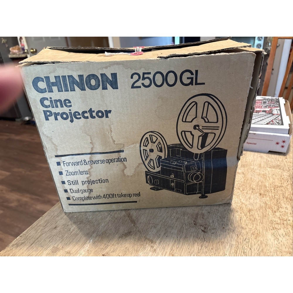 CHINON 2500GL Cine Projector 8mm Movie Film Vintage Japan Tested with Box